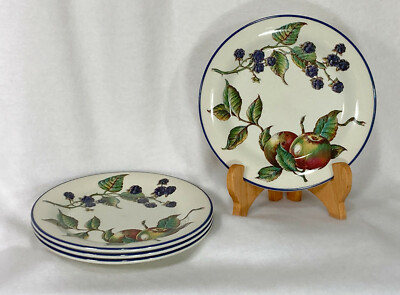 Pier 1 Macintosh Apple & Blackberry Salad, Bread, Dessert Plates / 8