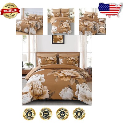 Farmhouse Style Brown Comforter Set - 7 Pieces with Sheets and Pillowcases-image