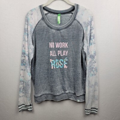 Honeydew M Patterned Long Sleeve Gray Raglan Soft Cozy No Work All Play Rose-image