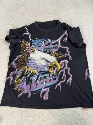American Thunder Feel The Wind Single Stitch Vintage VTG Kanye T-Shirt Sz L/XL-image