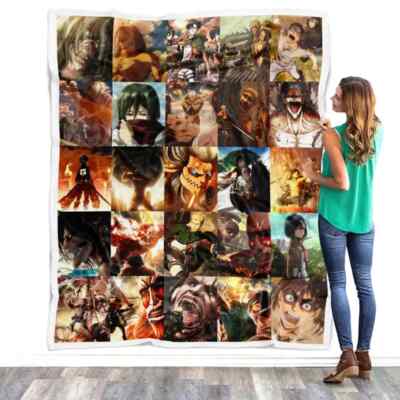 AO Titan Blanket, AO Titan Fleece Throw, Cozy Sherpa Blanket, Gift for Fans-image