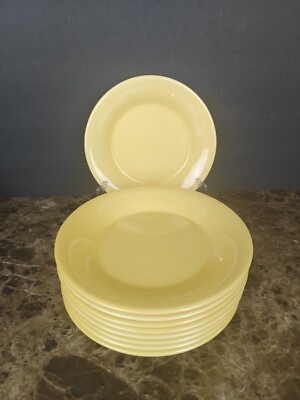 Set Of 9 Pier 1 Essential Colours Yellow Round Salad Lunch Plates 8.5