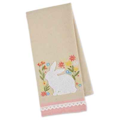 Spring Meadow Embellished Easter Bunny Dishtowel-image