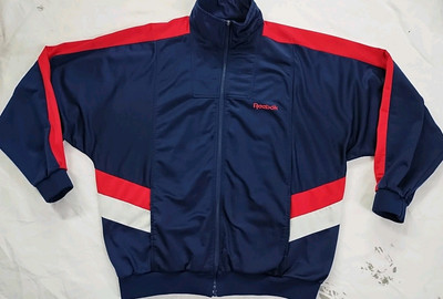 Vintage 90s Reebok Windbreaker Track Suit Jacket Men's Size XL  Red Blue-image