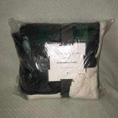 Primrose Manor Home Plaid Soft Flannel Plush Sherpa Throw Blanket 60inx70in New-image