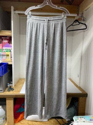 Women's Pink Rose Cozy Sweatpants Gray Size M -image