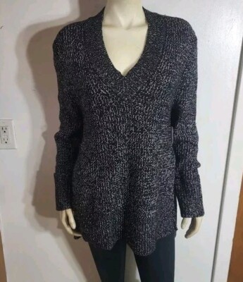 Athleta Wool Blend Shasta V-Neck Sweater Grey Small New $130-image