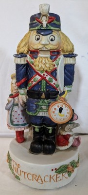 Vintage Nutcracker Porcelain Music Box Plays Santa Claus Is Coming To Town-image