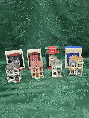 Hallmark Keepsake Ornaments 4 Victorian Inn, Painted Lady, Holiday & Cozy Home!-image