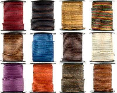Xsotica® Round Leather Cord 2.0mm 25 meters (27 Yard)  Over 65 Colors Available -image
