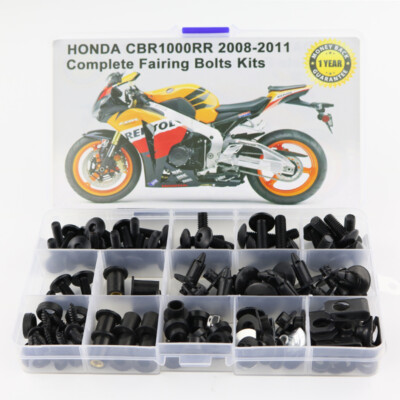 Fit For Honda CBR1000RR 2008-2011 Complete Fairing Bolts Screw Nut Fasteners Kit-image