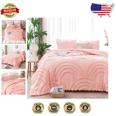 Lightweight Fluffy Microfiber Twin Bedding Set - Rainbow Design for All Seasons-image