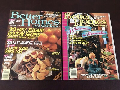 Vtg. Better Homes & Gardens (2) Magazines/ November 1989,December 1989/ Ex.Cond.-image