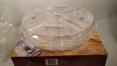 Design Imports Appetizers on ice multisection round try with lids 16