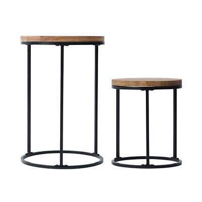 Better Homes & Gardens Acacia Top Plant Stand,2 Pack-image