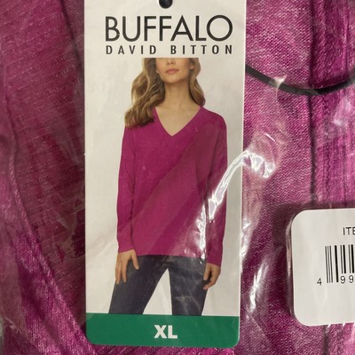 Buffalo David Bitton Pullover Super Soft Cozy V-Neck Sweater Raspberry Pink XXL-image