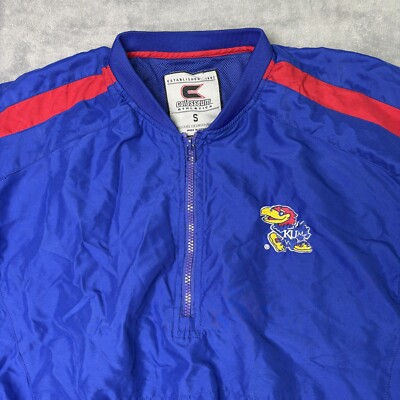 VTG Kansas University KU Jayhawks Colosseum Pullover Wind Breaker Jacket Mens S-image