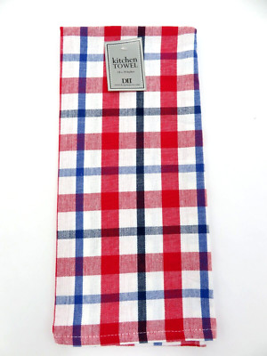DII ~ Patriotic Kitchen Towel 18 x 28 inches ~ American Plaid Dishtowel-image