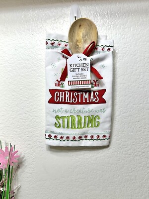 Not a Creature Was Stirring Holiday Towel and Spoon Gift Set By Design Imports-image