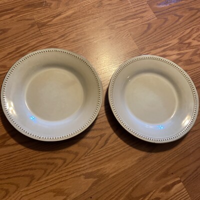Pier 1 SPICE ROUTE SESAME Dinner Plates (2) Beaded Edg EXCELLENT COND. 10-3/4