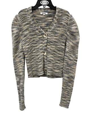 BB Dakota Peri Puff Sleeve Cardigan Sweater Womens XS Multicolor Warm Cozy Knit-image