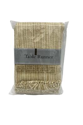 Design Imports Fringe Table Runner Taupe-image