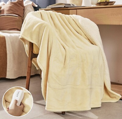 50''x60'' Electric Throw: 5 Heat, Auto Shut-Off, ETL&FCC Certified, Washable.-image