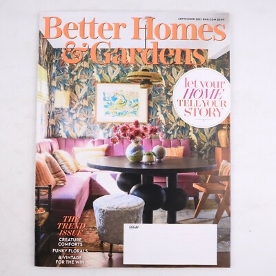 Better Homes And Gardens Magazine September 2021 Creature Comforts Funky Florals-image