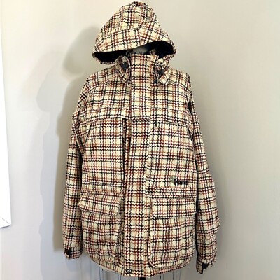 Vintage Burton Snowboarding Jacket Ronin Y2K Houndstooth Plaid Mens S RARE-image