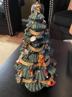 Vintage In Box Wind Up Revolving Rotating Musical Christmas Tree 9”-image