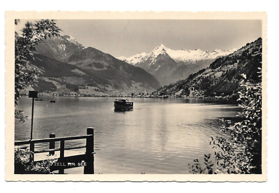 RPPC Austria Alps Salzburg Zell Am See Kitzsteinhorn 1952 COSY Panorama Postcard-image