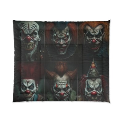 King Size Comforter Haunted House Clown Scary Horror Halloween Insane Metal Band-image