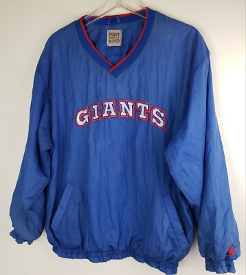 Vintage -FURST of a Kind  1/4 ZIP NY GIANTS  Pullover  Wind Breaker  Jacket  Med-image