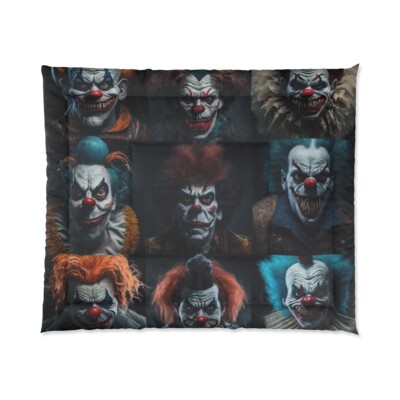 King Size Comforter Haunted House Clown Scary Horror Halloween Insane Metal Band-image