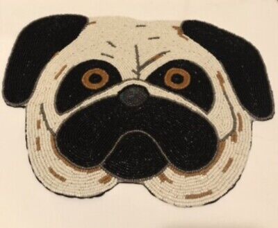Pier 1 Pug Dog Beaded Napperon Placemat-image