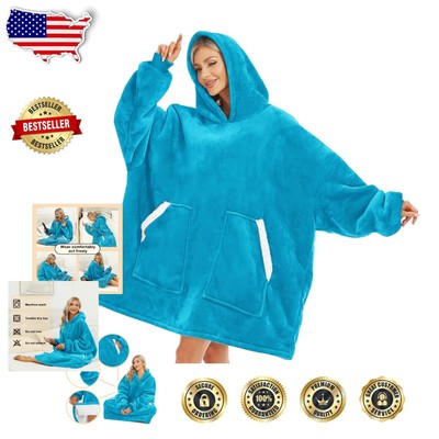 Thick Cozy Sherpa Hoodie Blanket – Unisex Comfort for All Seasons and Occasions-image