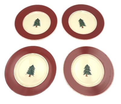 Set Of 4 Pier 1 Holiday Christmas “Rustic Tree” 8.5