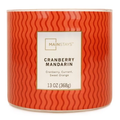 Mainstays 3-Wick Textured Wrap Cranberry Mandarin Candle, 13-Ounce-image