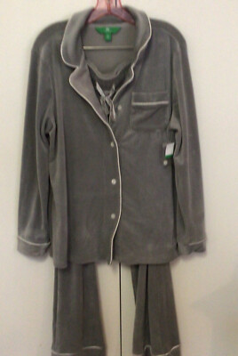 womens sleepware 2 piece, soft Cozy velour like, top XL, bottoms L.    NWT-image