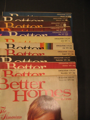 1971 BETTER HOMES AND GARDENS MAGAZINE FULL YEAR 12 ISSUES JAN - DEC 1964 NICE!-image