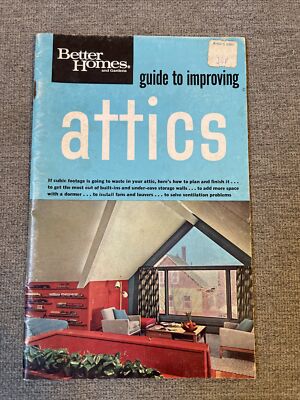 1966 Better Homes & Gardens Guide To Improving Attics DIY Handyman Project VTG-image