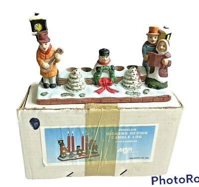 Dickens Village Design Candle Log Carolers MSR Imports 1990 Original Box #3410-image