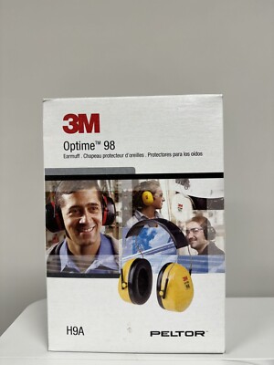 3M Peltor Optime 98 Earmuffs H9A, Over-the-Head *Brand New*-image