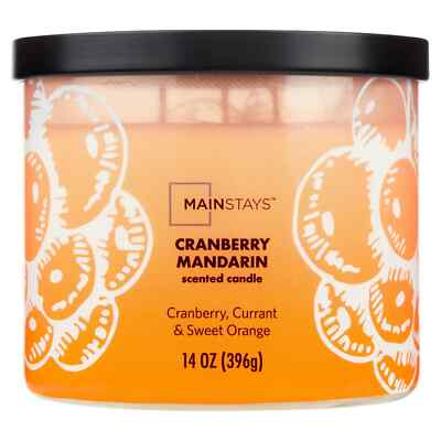New Mainstays 3-Wick Ombre Wrap Cranberry Mandarin Candle 14-Ounce.Select Scents-image