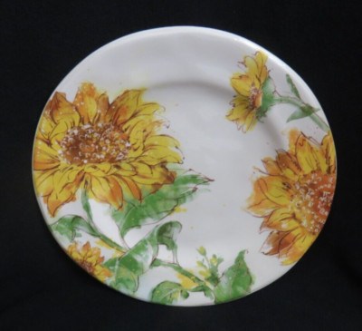 Pier 1 Imports Sunflower Blooms Salad - Luncheon Plate 8-3/4