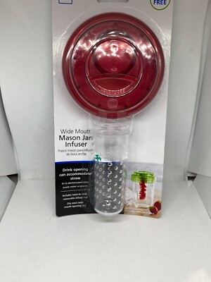 New Wide Mouth Mason Jar Red Plastic Infuser Lids-image