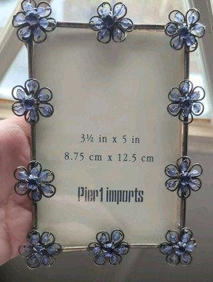 Pier 1 Imports, featuring a vintage design with Purple floral accents 3 1/2 X5 -image