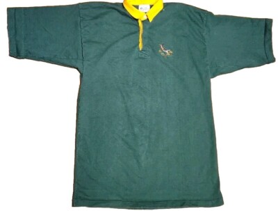 Halbro Rugby Imports Shirt Men Size 52 L/XL Green Deer Embroidered 3/4 Sleeve-image