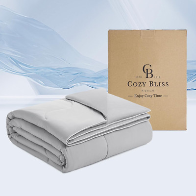 Lightweight Natural Cooling Comforter King Size, Q-Max 0.4 Soft Breathable Cooli-image