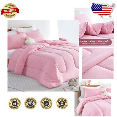 Ultra-Soft Ballet Pink Comforter Set for Kids - Full/Queen, Machine Washable-image